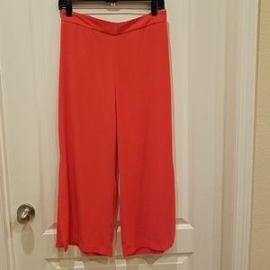 Coral wide leg cropped pants